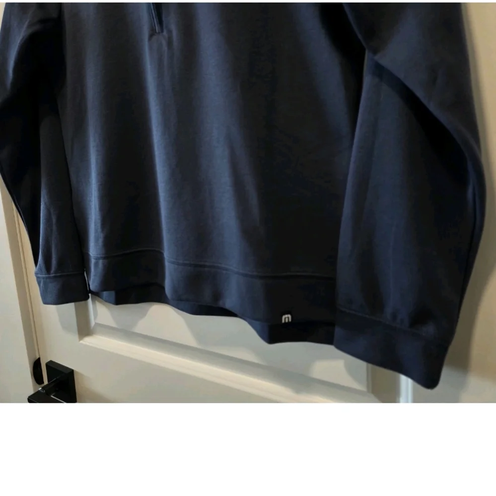 Travis Mathew Coveside Womens Medium 1/2 Zip Pullover Blue PEAK Logo - Picture 6 of 9